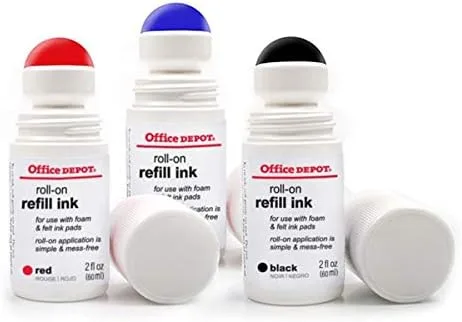 Office Depot Roll On Ink, 2 Oz., Black, 032528