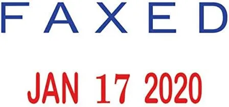 Office Depot Brand Date Message Stamp Dater - PAID/RECEIVED/FAXED, 1-1/16" x 5/8" Impression, Red/Blue Ink (098331)
