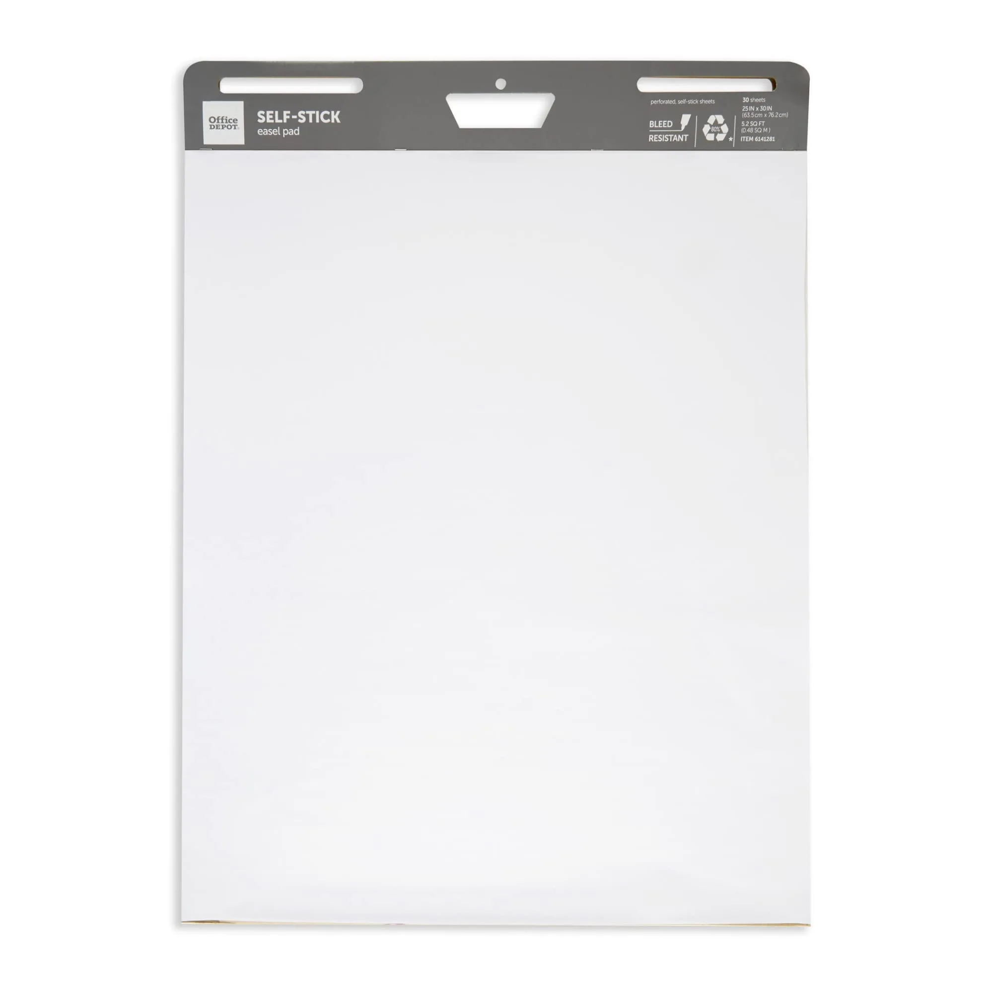 Office Depot® Brand Self-Stick Easel Pad, 25" x 30", 30 Sheets, 80% Recycled, White