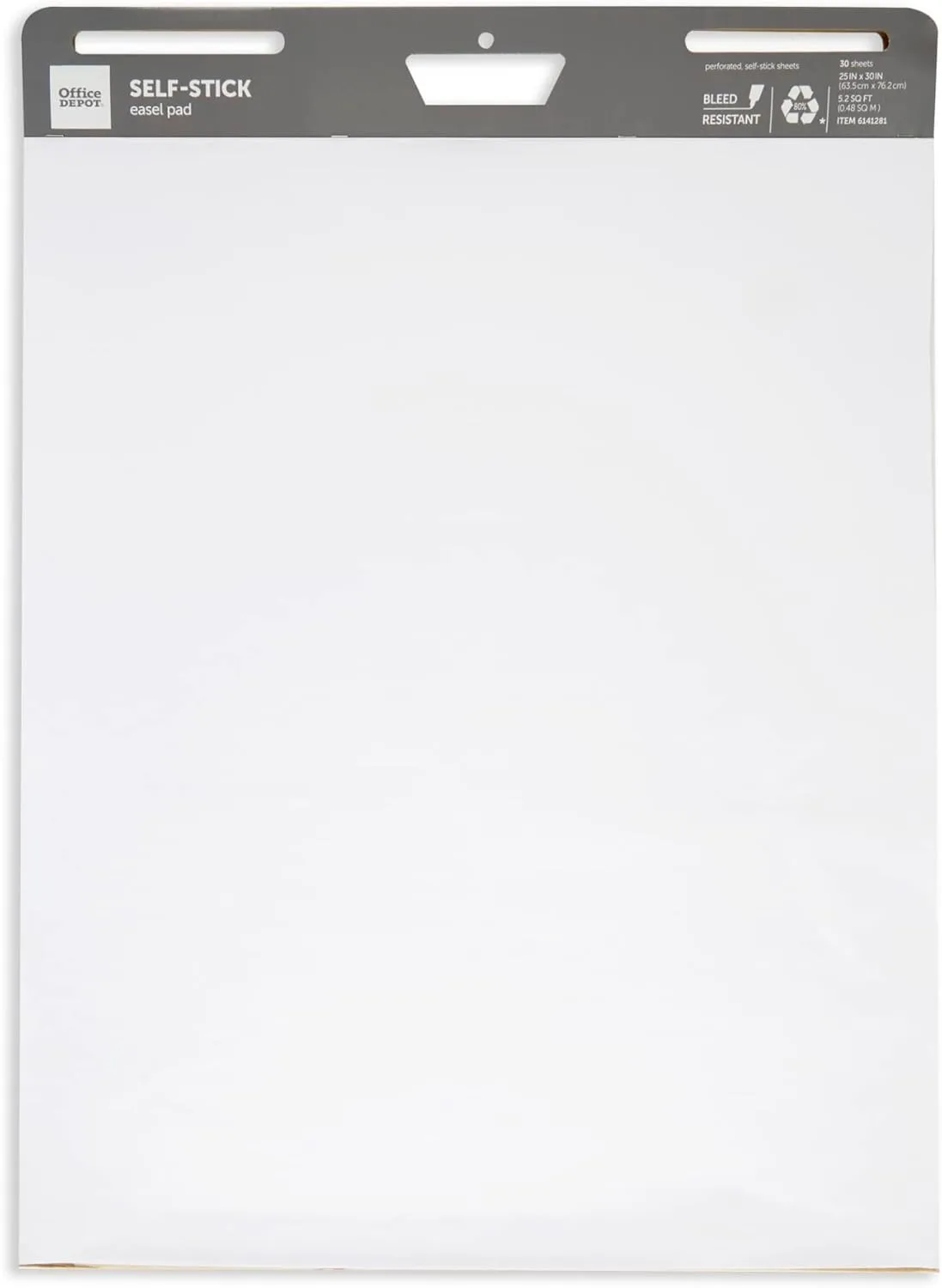 Office Depot® Brand Self-Stick Easel Pad, 25" x 30", 30 Sheets, 80% Recycled, White