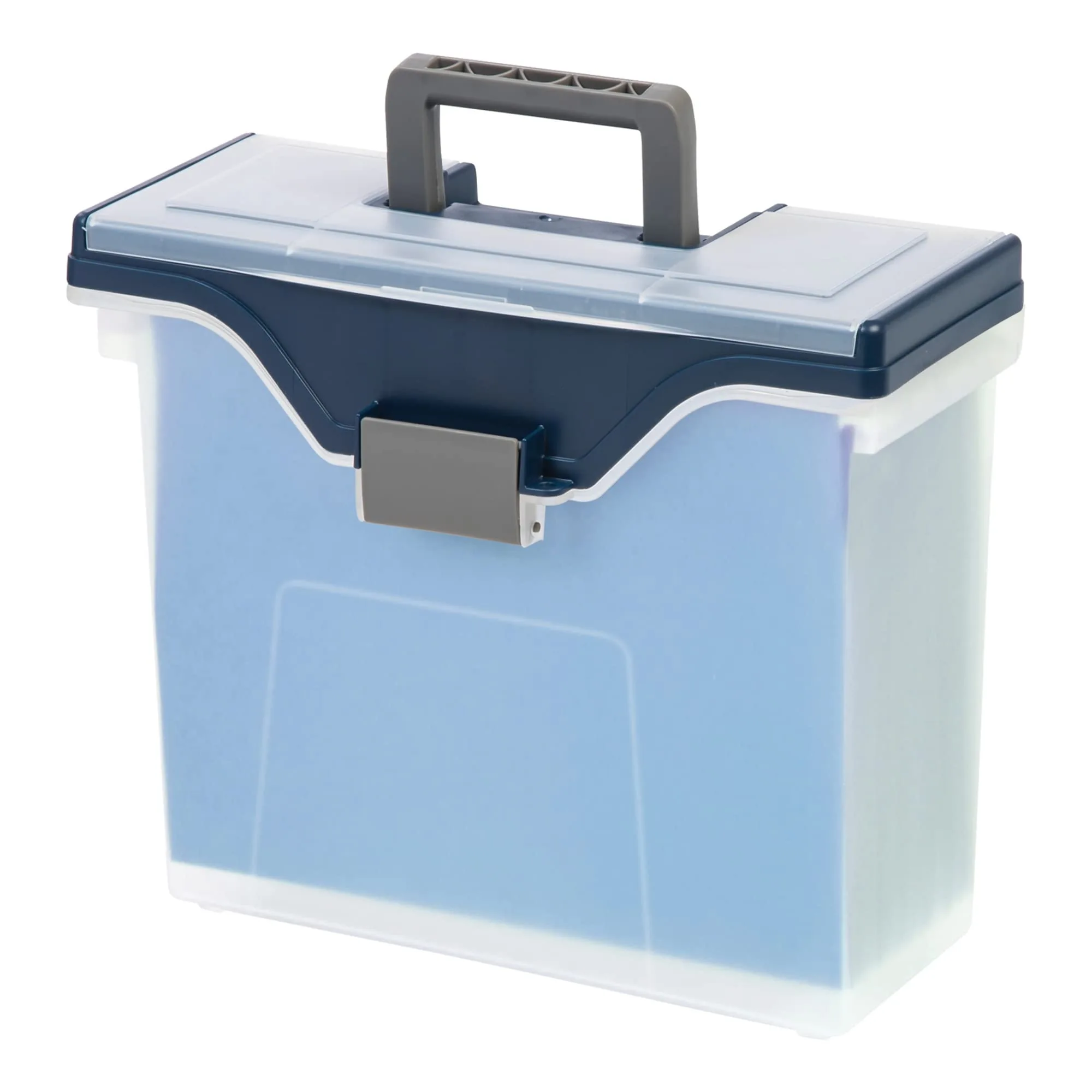 Office Depot Small Mobile File Box, Letter Size, Clear/Blue