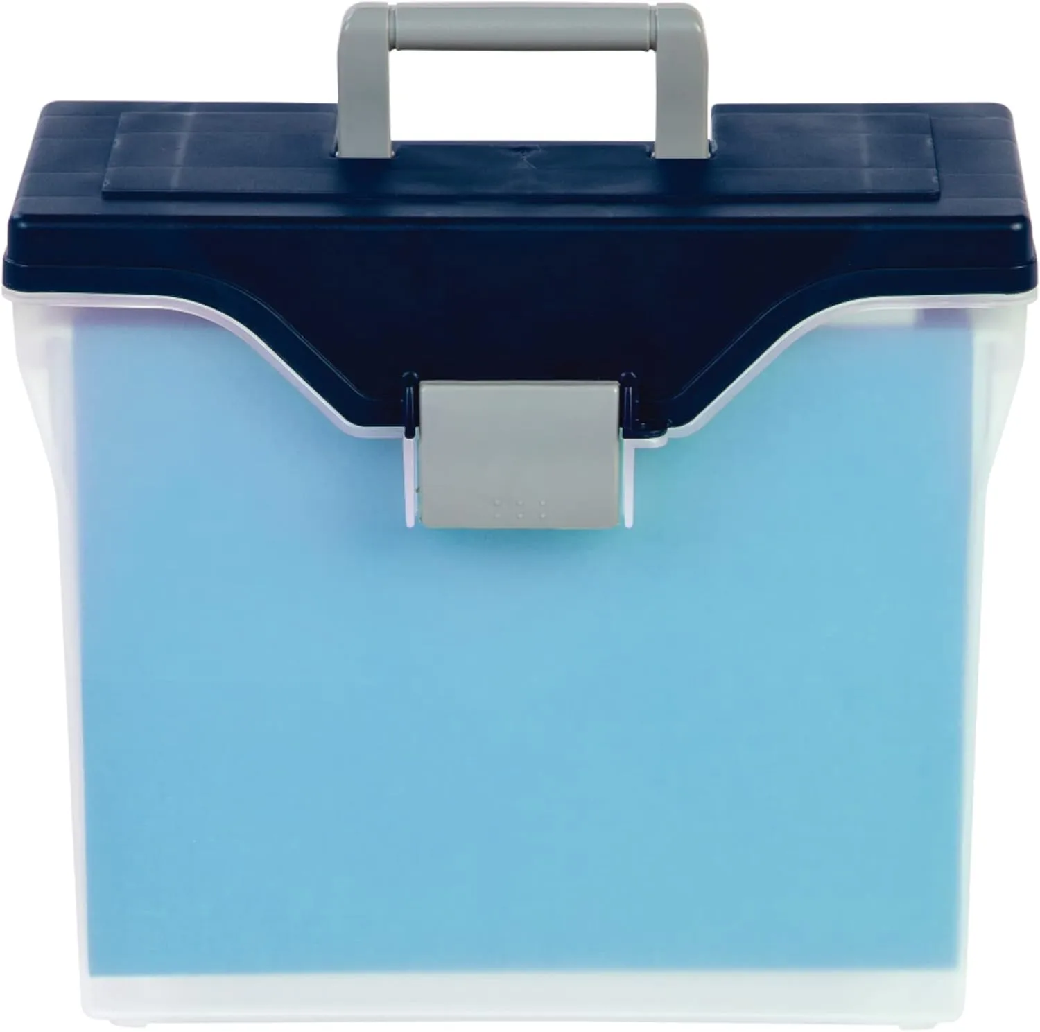 Office Depot Small Mobile File Box, Letter Size, Clear/Blue
