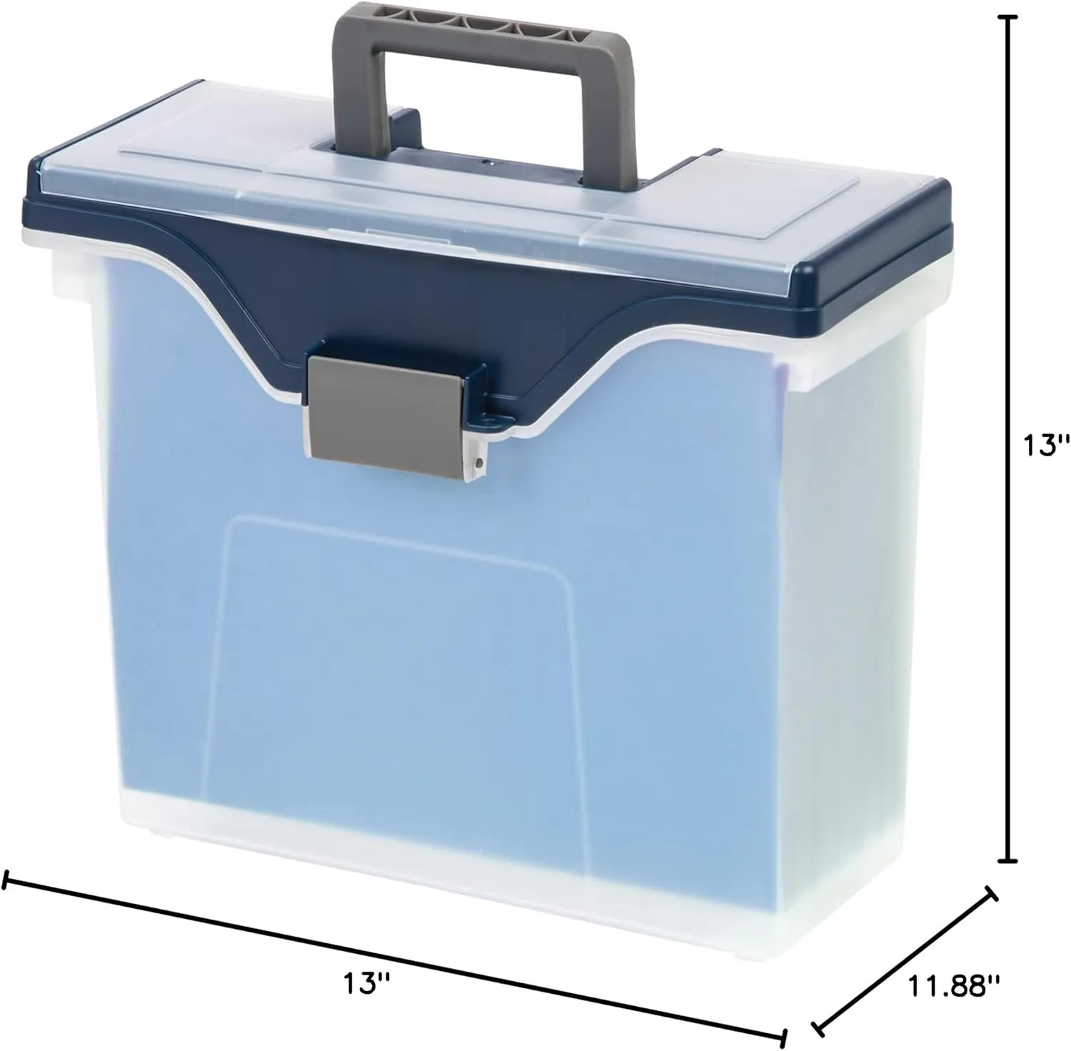 Office Depot Small Mobile File Box, Letter Size, Clear/Blue
