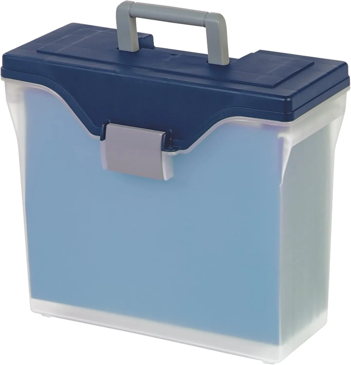 Office Depot Small Mobile File Box, Letter Size, Clear/Blue