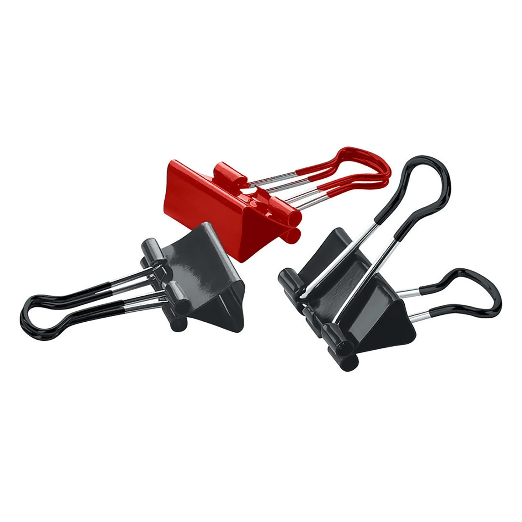 Office Depot Soft-Grip Medium Binder Clips, 1 1/4in., 5/8in. Capacity, Assorted Colors, 12 pk