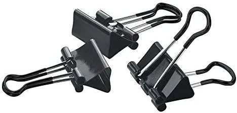 Office Depot Soft-Grip Medium Binder Clips, 1 1/4in., 5/8in. Capacity, Assorted Colors, 12 pk