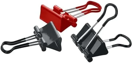 Office Depot Soft-Grip Medium Binder Clips, 1 1/4in., 5/8in. Capacity, Assorted Colors, 12 pk