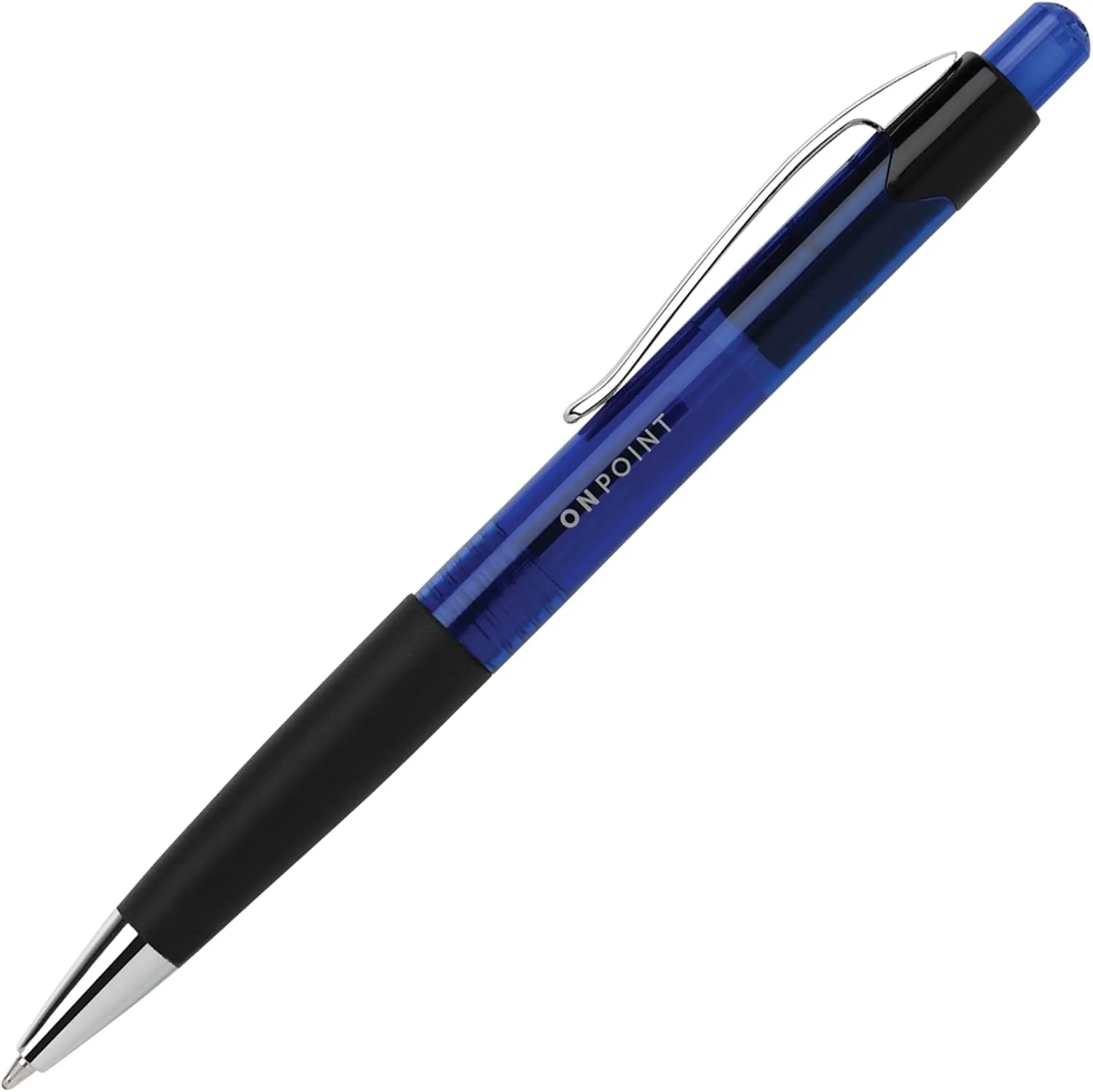 Office Depot Brand Soft-Grip Retractable Ballpoint Pens, Medium Point, 1.0 mm, Blue Barrel, Blue Ink, Pack Of 12