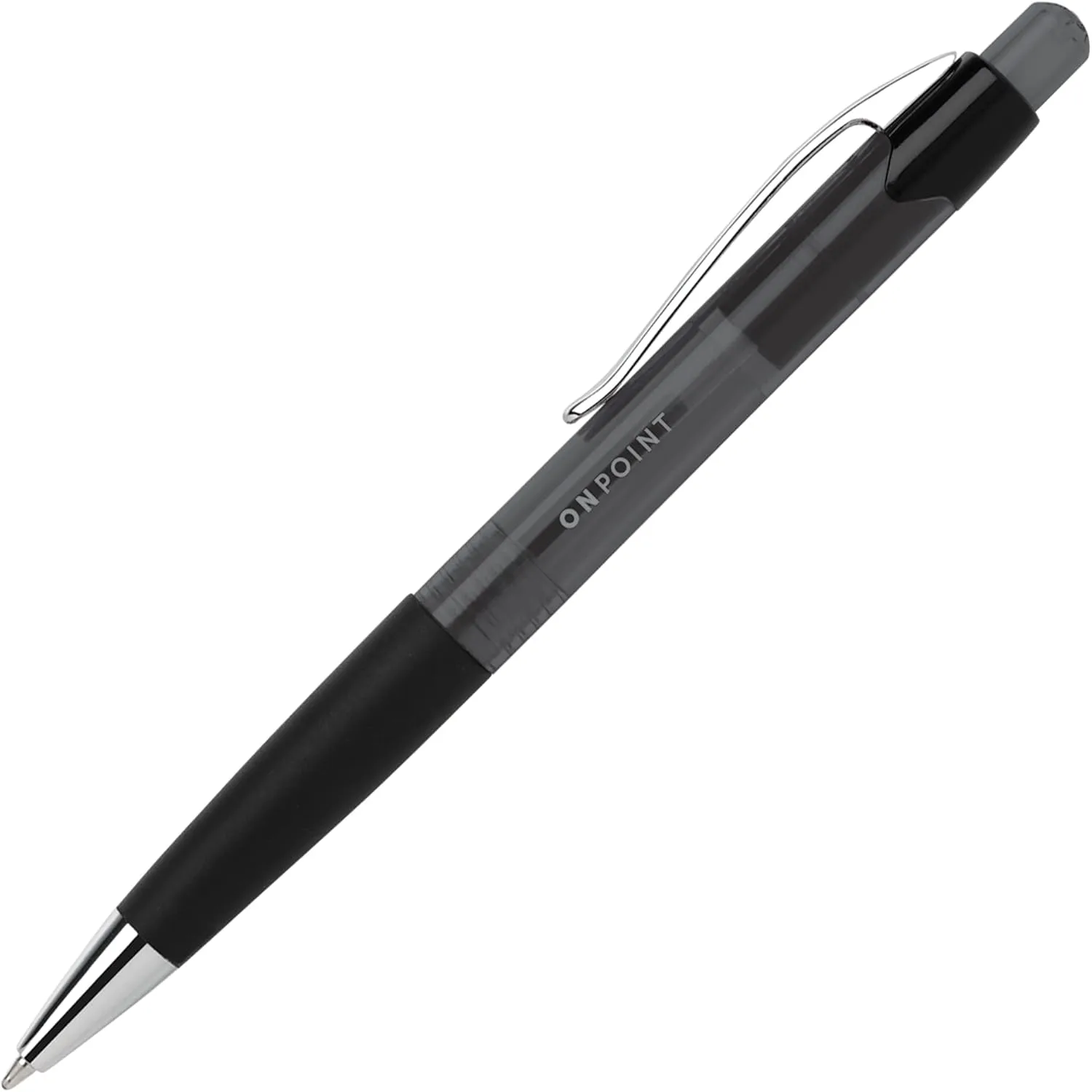 Office Depot Brand Soft-Grip Retractable Ballpoint Pens, Medium Point, 1.0 mm, Black Barrel, Black Ink, Pack Of 12