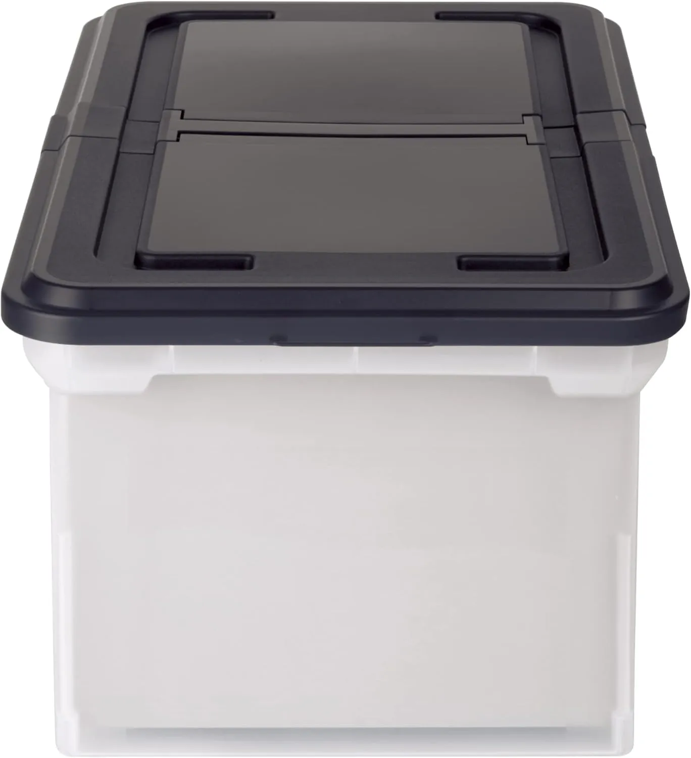 Office Depot Stackable File Tote Box, Letter Size, 23.37 x 14.25 x 10.87 in, Black/Clear