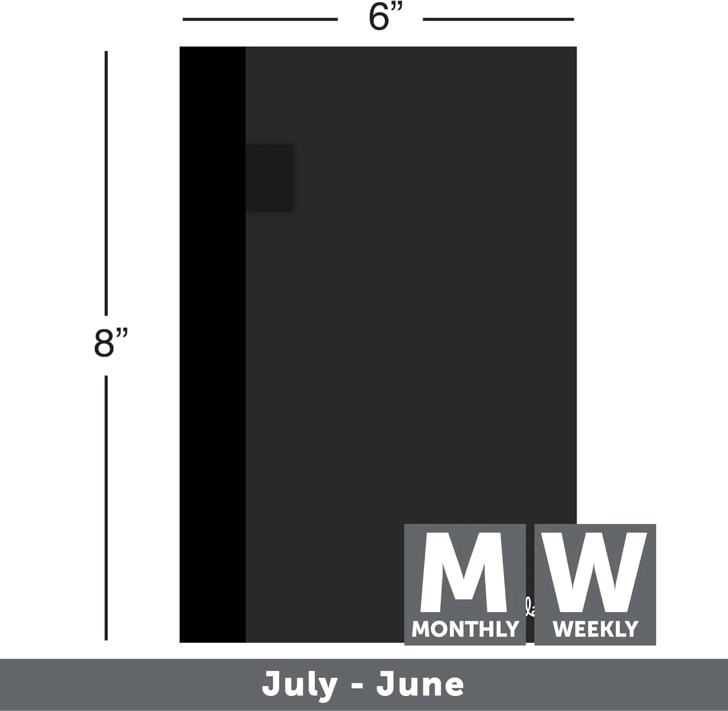 2025-2026 Office Depot® Brand Stellar Academic Weekly/Monthly Planner, 5-1/2" x 8-1/2", Black, July To June