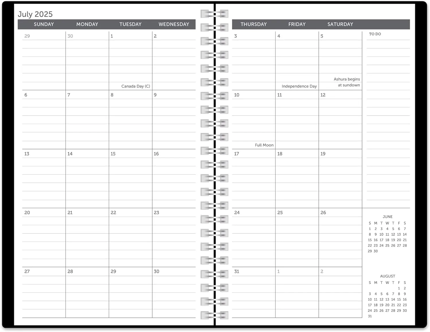 2025-2026 Office Depot® Brand Stellar Academic Weekly/Monthly Planner, 5-1/2" x 8-1/2", Black, July To June