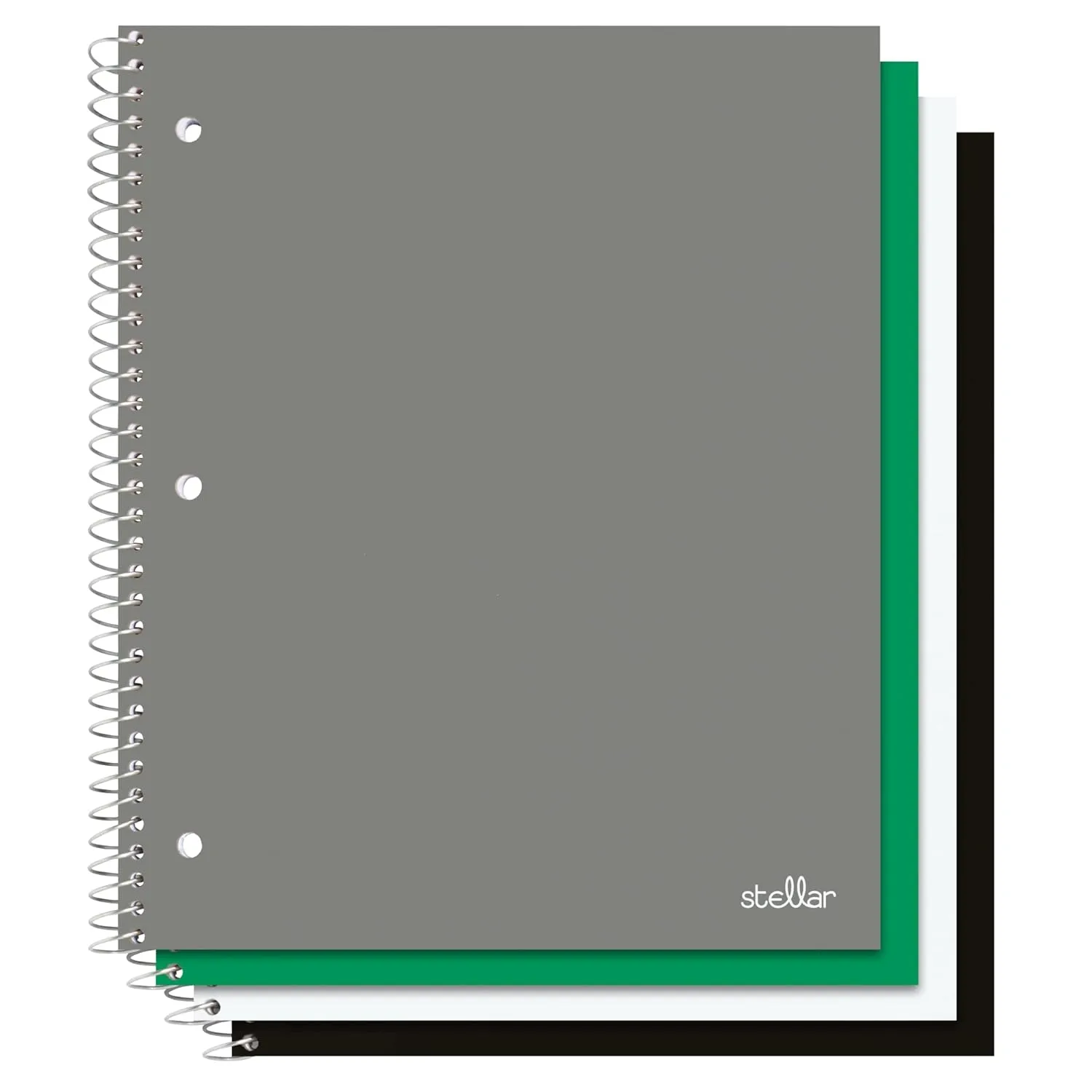 Office Depot® Brand Stellar Poly Notebooks, 8" x 10-1/2", 1 Subject, Wide Ruled, 100 Sheets, Assorted Colors, Pack Of 4 Notebooks