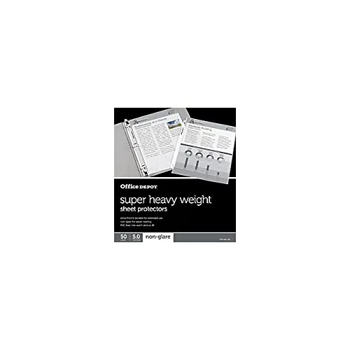 Office Depot Super Heavyweight Sheet Protectors, 8-1/2in x 11in, Non-Glare, Pack Of 50
