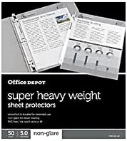 Office Depot Super Heavyweight Sheet Protectors, 8-1/2in x 11in, Non-Glare, Pack Of 50