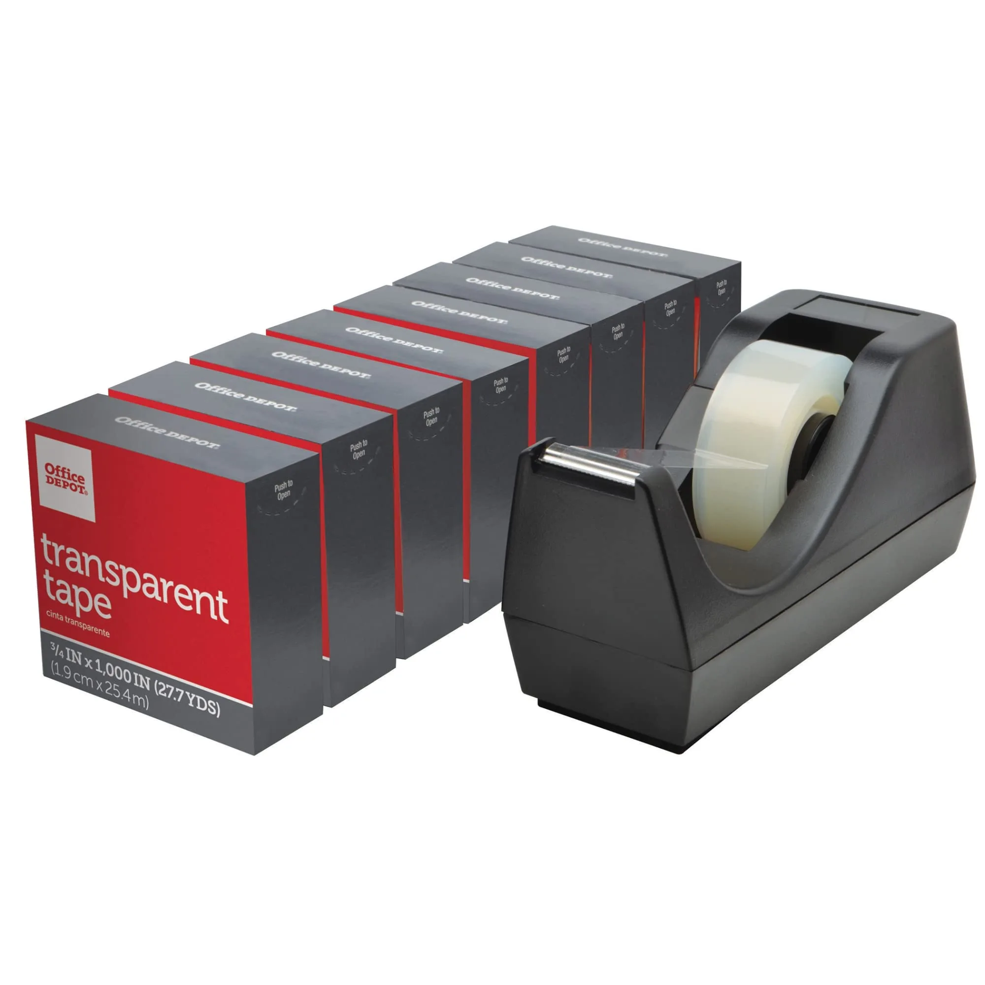 Office Depot Tape Dispenser With 8 Refill Rolls, Black, 44231-OD