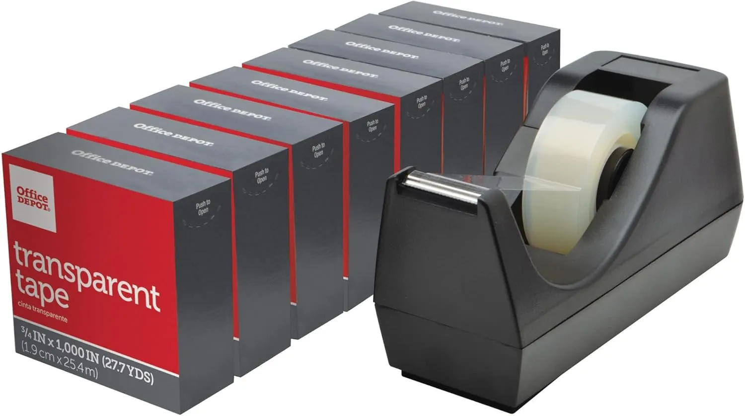 Office Depot Tape Dispenser With 8 Refill Rolls, Black, 44231-OD