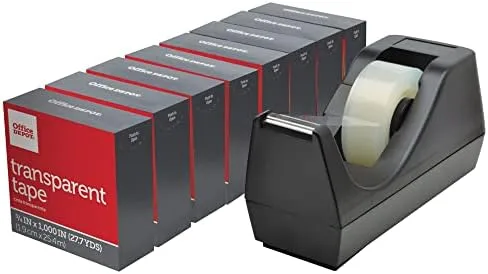 Office Depot Tape Dispenser With 8 Refill Rolls, Black, 44231-OD