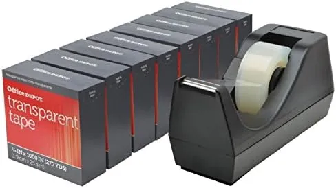 Office Depot Tape Dispenser With 8 Refill Rolls, Black, 44231-OD