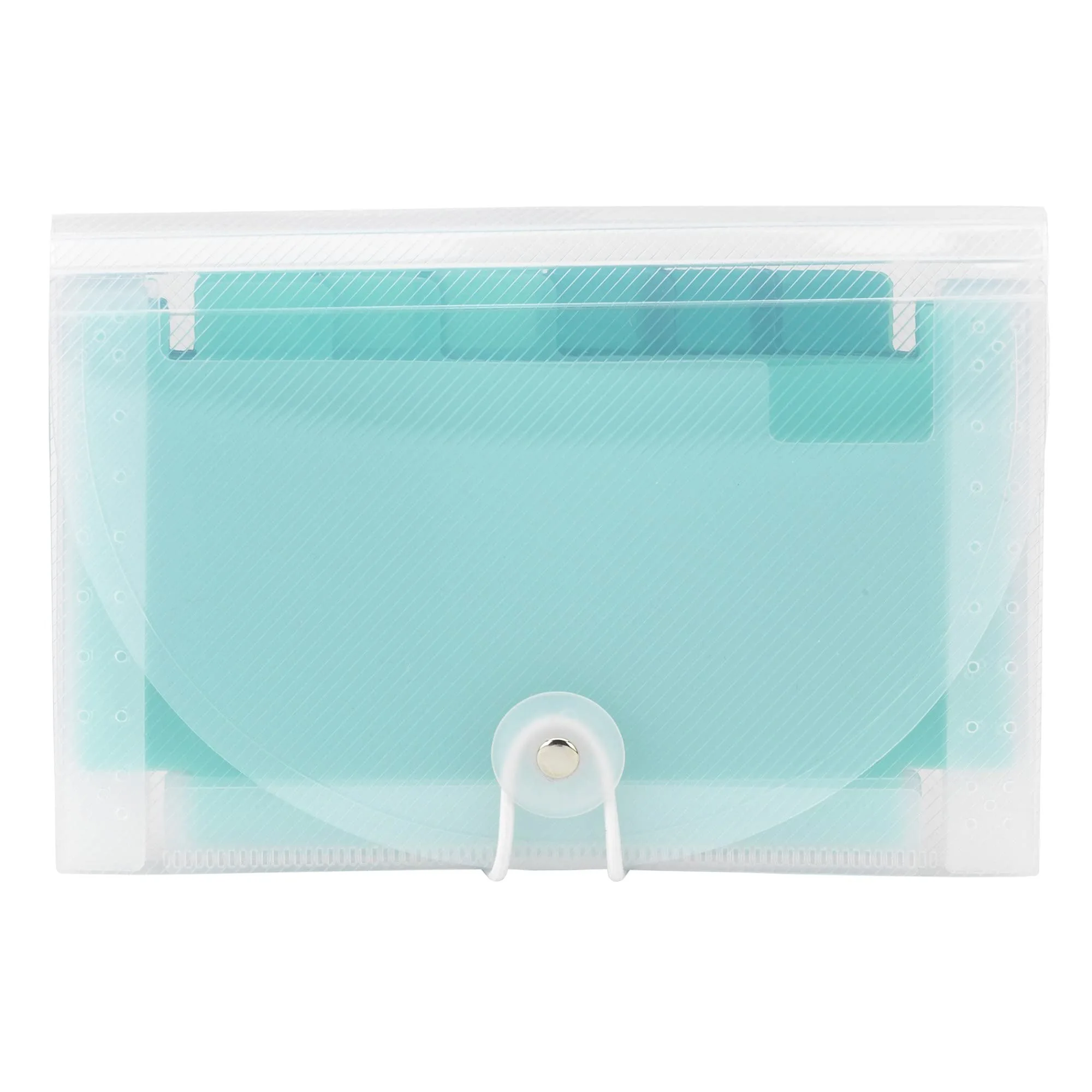Office Depot® Brand Plastic Polypropylene Accordion Expanding File, 13 Pocket, Expansion 6" , Nonstandard size, Teal, Pack of 1