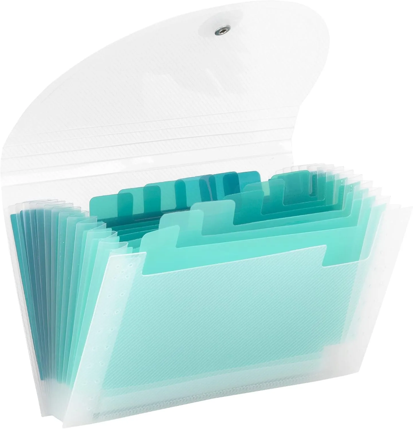 Office Depot® Brand Plastic Polypropylene Accordion Expanding File, 13 Pocket, Expansion 6" , Nonstandard size, Teal, Pack of 1
