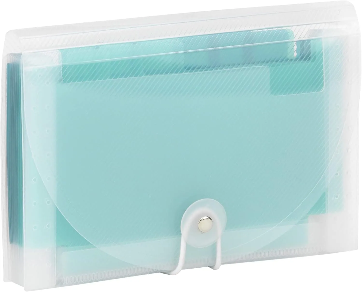 Office Depot® Brand Plastic Polypropylene Accordion Expanding File, 13 Pocket, Expansion 6" , Nonstandard size, Teal, Pack of 1