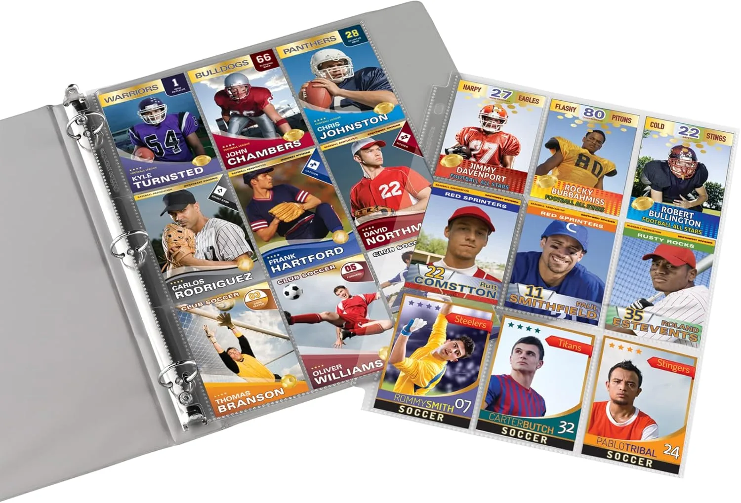Office Depot Trading Card Binder Pages, 8.5 x 11in, Pack of 10
