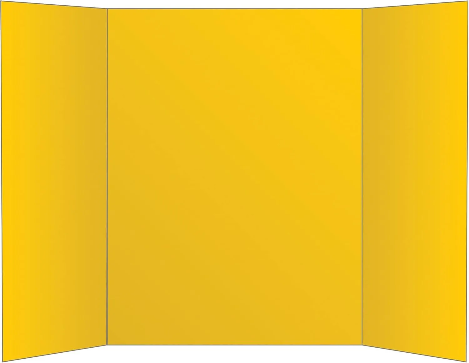 Office Depot 72% Recycled Tri-Fold Corrugate Display Board, 36in. x 48in., Yellow, 26994