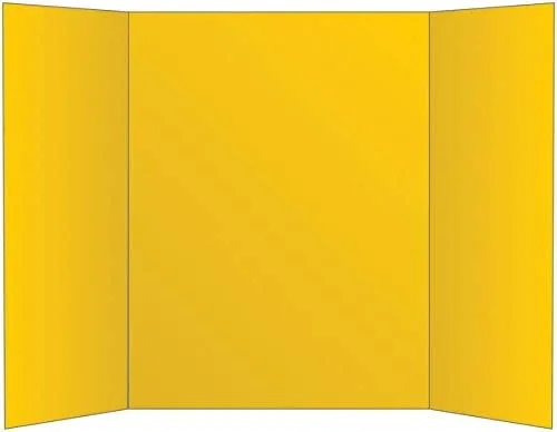 Office Depot 72% Recycled Tri-Fold Corrugate Display Board, 36in. x 48in., Yellow, 26994