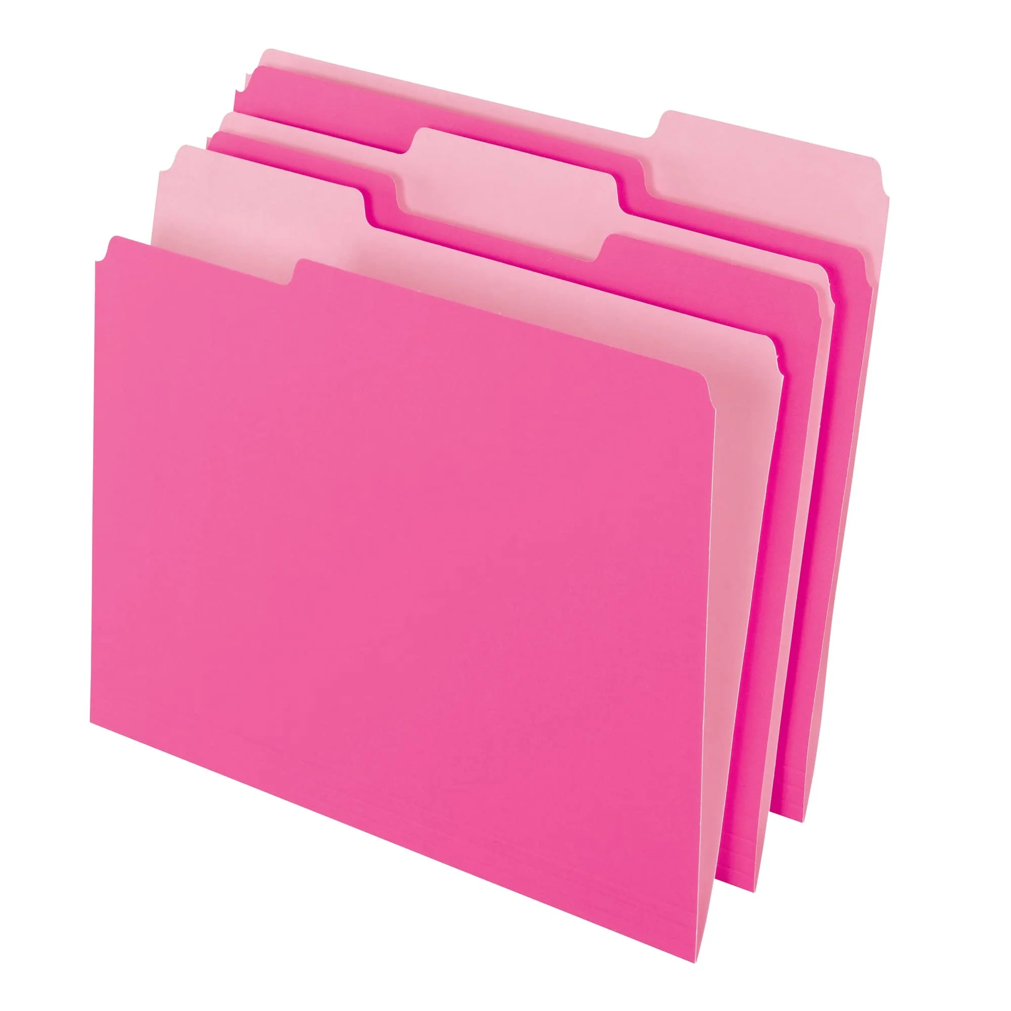 Office Depot Two-Tone Color File Folders, 1/3 Tab Cut, Letter Size, Pink, Box Of 100, OD152 1/3 PIN