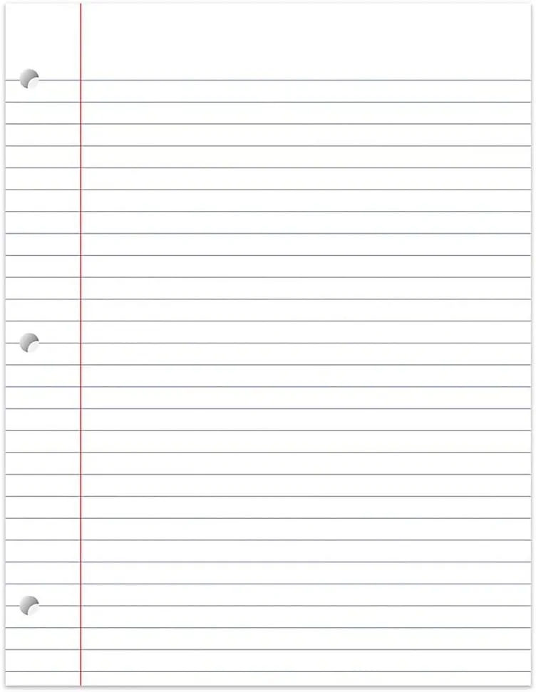 Office Depot Ruled Filler Paper, 3-Hole Punched, 16-Lb, Wide Ruled With Margin, 11in x 8 1/2in, 500 Sheets, 09228OD