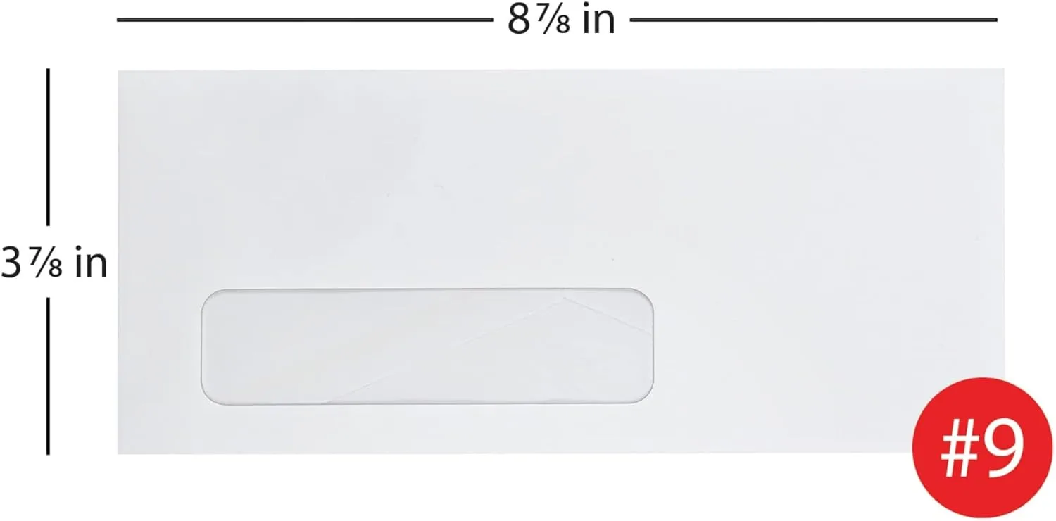 Office Depot® Brand Window Envelopes, Window On Bottom Left, #9, 3 7/8" x 8 7/8", White, Box Of 500