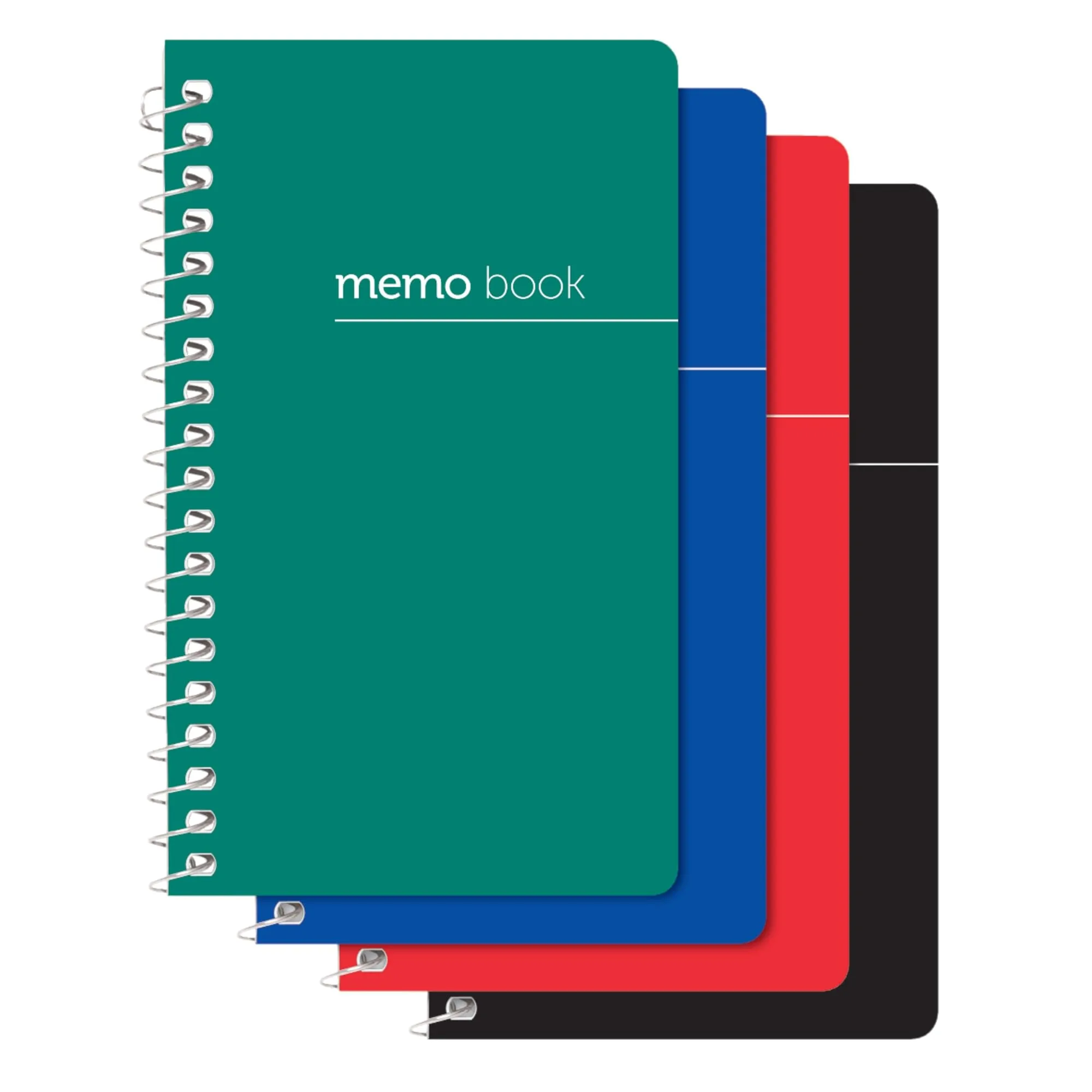 Office Depot Wirebound Side-Opening Memo Books, 3in x 5in, College Ruled, 60 Sheets, Assorted Colors (No Color Choice)