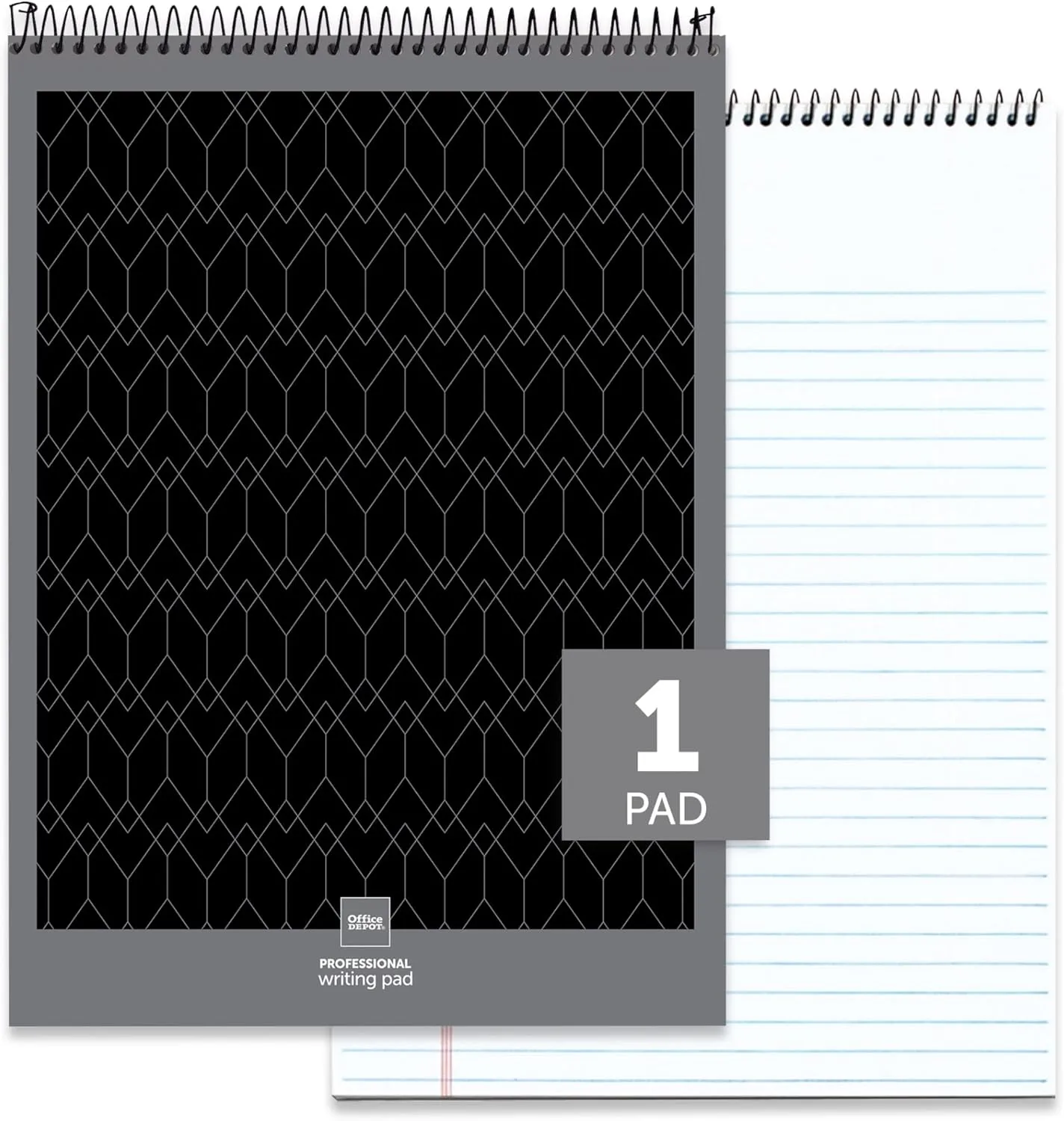 Office Depot Professional Top Wirebound Wide-Ruled Legal Pad, 8.5 x 11.75, White, 70 Sheets