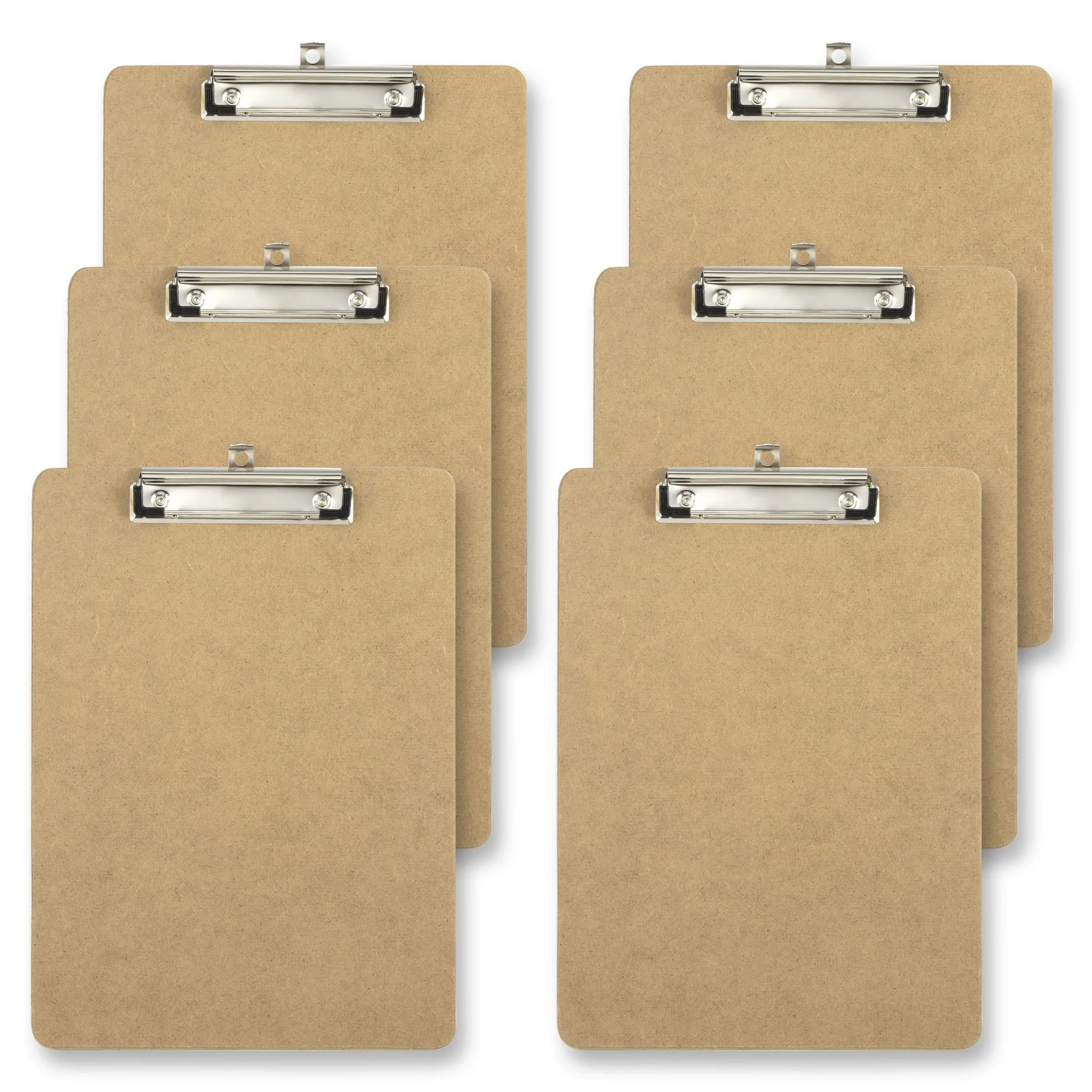 Office Depot Brand Wood Clipboards, 9in x 12-1/2in, 100% Recycled Wood, Light Brown, Pack of 6