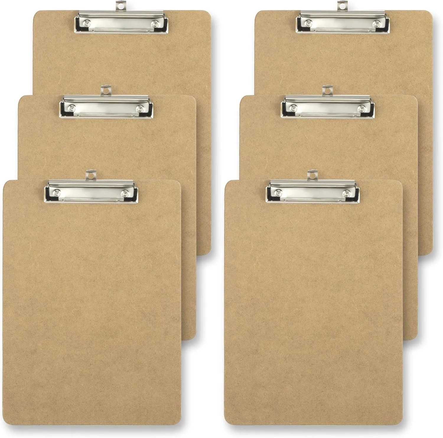 Office Depot Brand Wood Clipboards, 9in x 12-1/2in, 100% Recycled Wood, Light Brown, Pack of 6