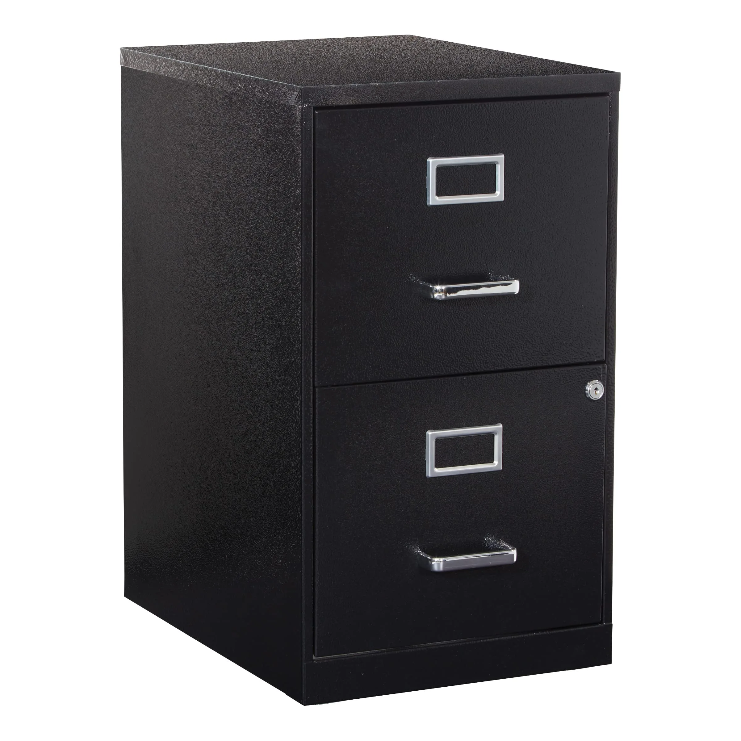 Office Star 20inD Vertical 2-Drawer Locking File Cabinet, Black