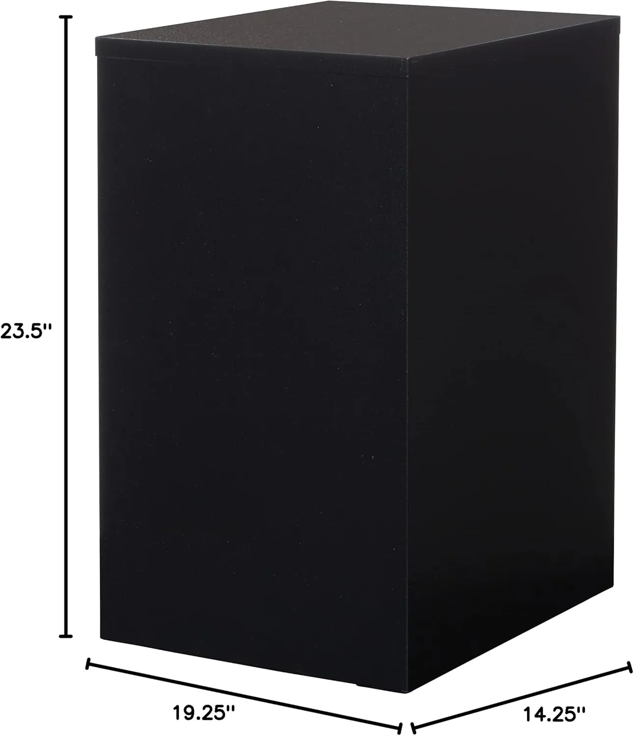 Office Star 20inD Vertical 2-Drawer Locking File Cabinet, Black