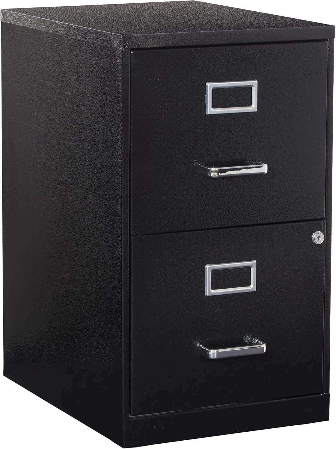 Office Star 20inD Vertical 2-Drawer Locking File Cabinet, Black