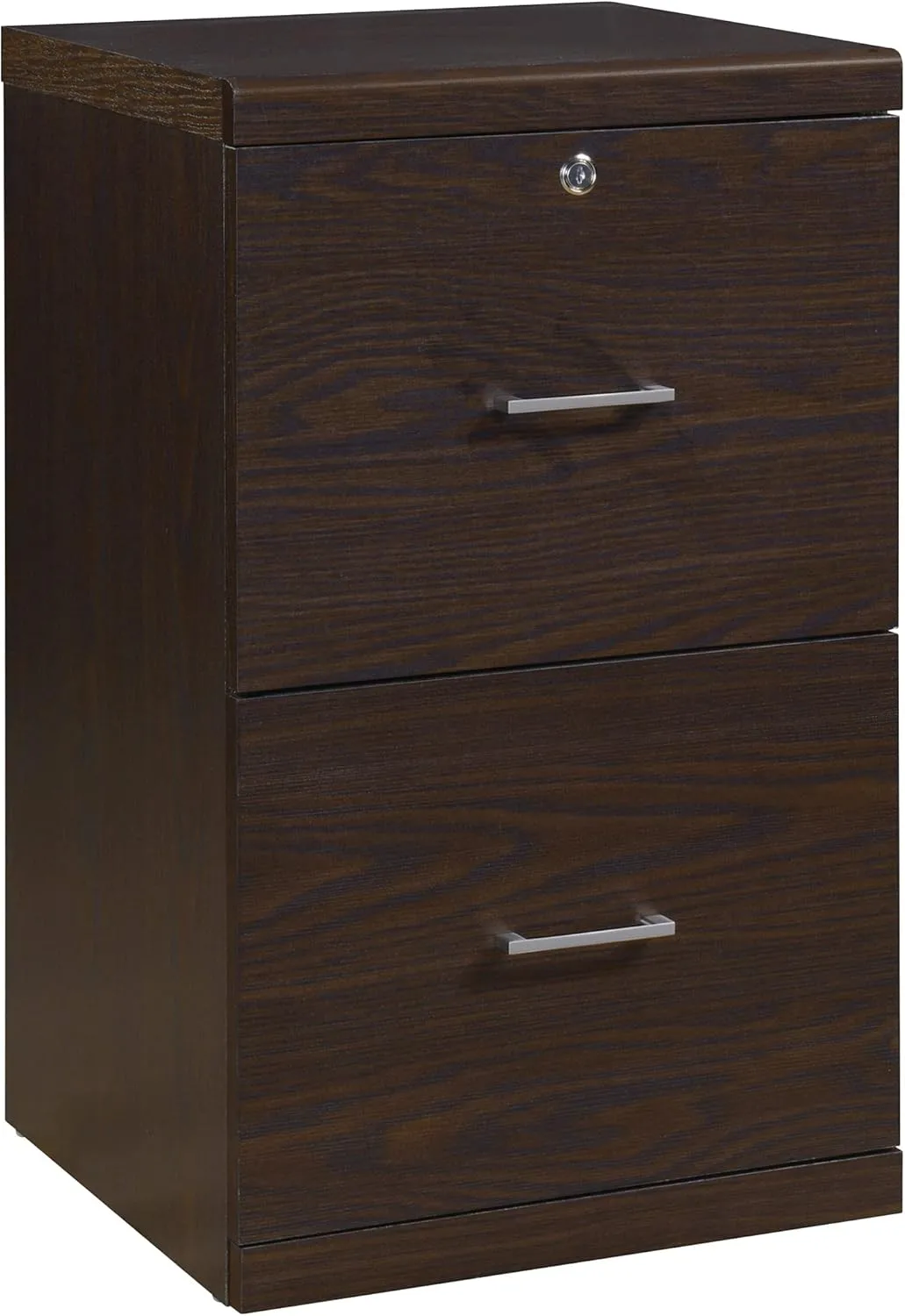 Office Star Alpine 2-Drawer Vertical File Cabinet with Locking Top Drawer and Lockdowel Fastening System