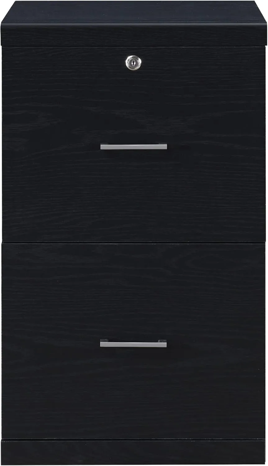 Office Star Alpine 2-Drawer Vertical File Cabinet with Locking Top Drawer and Lockdowel Fastening System