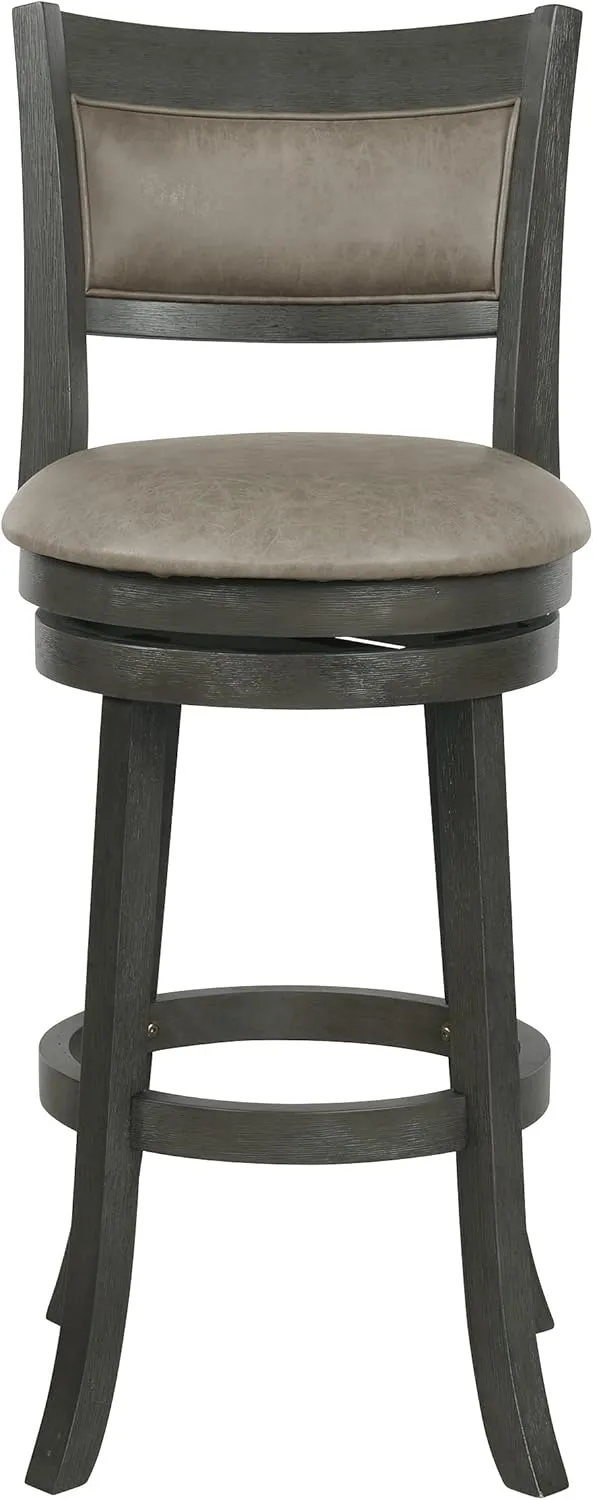 OSP Home Furnishings Metro 30" Swivel Stool with Padded Seat and Attached Foot Rest