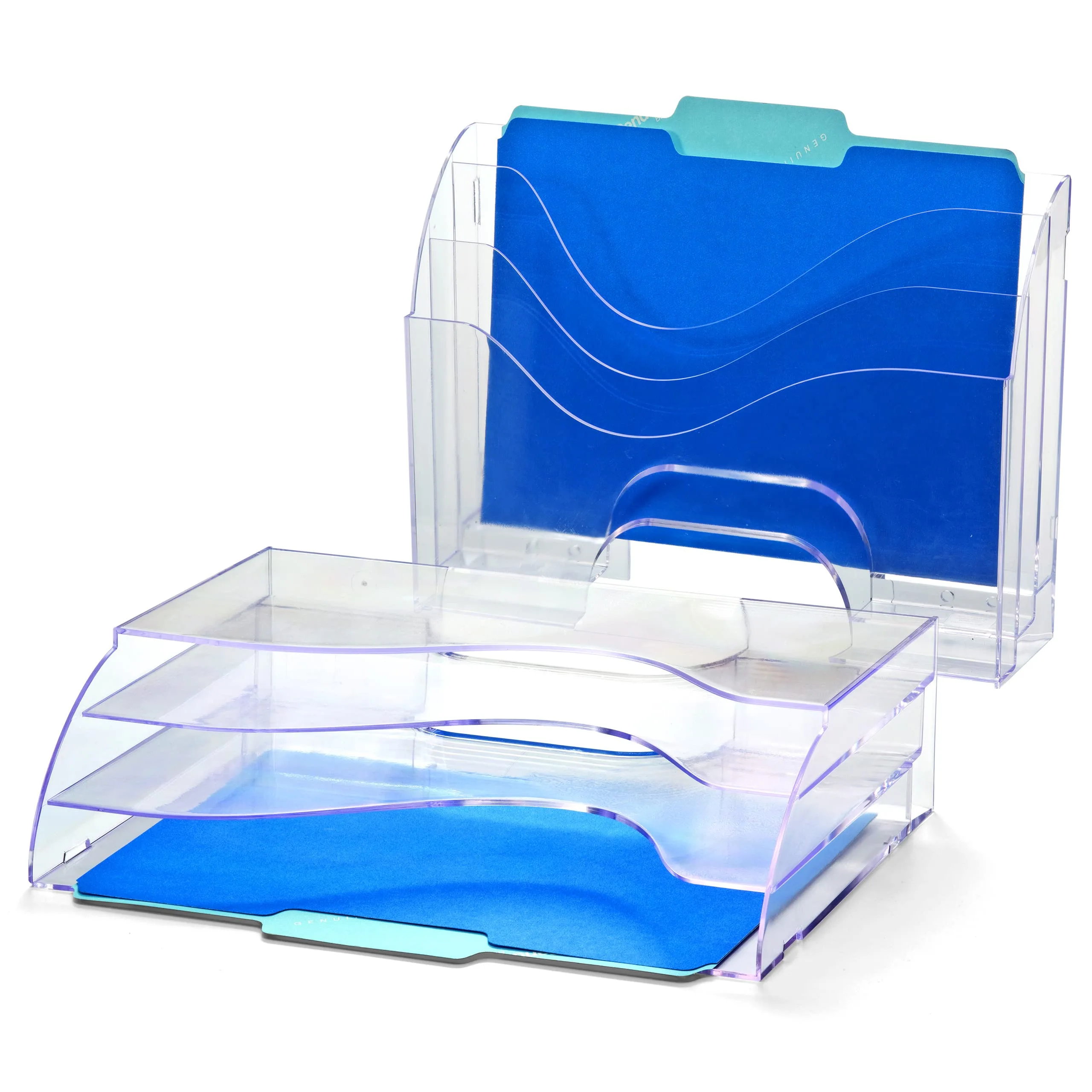 Officemate 22904 Desktop Paper File Organizer, 3-Tier, Clear
