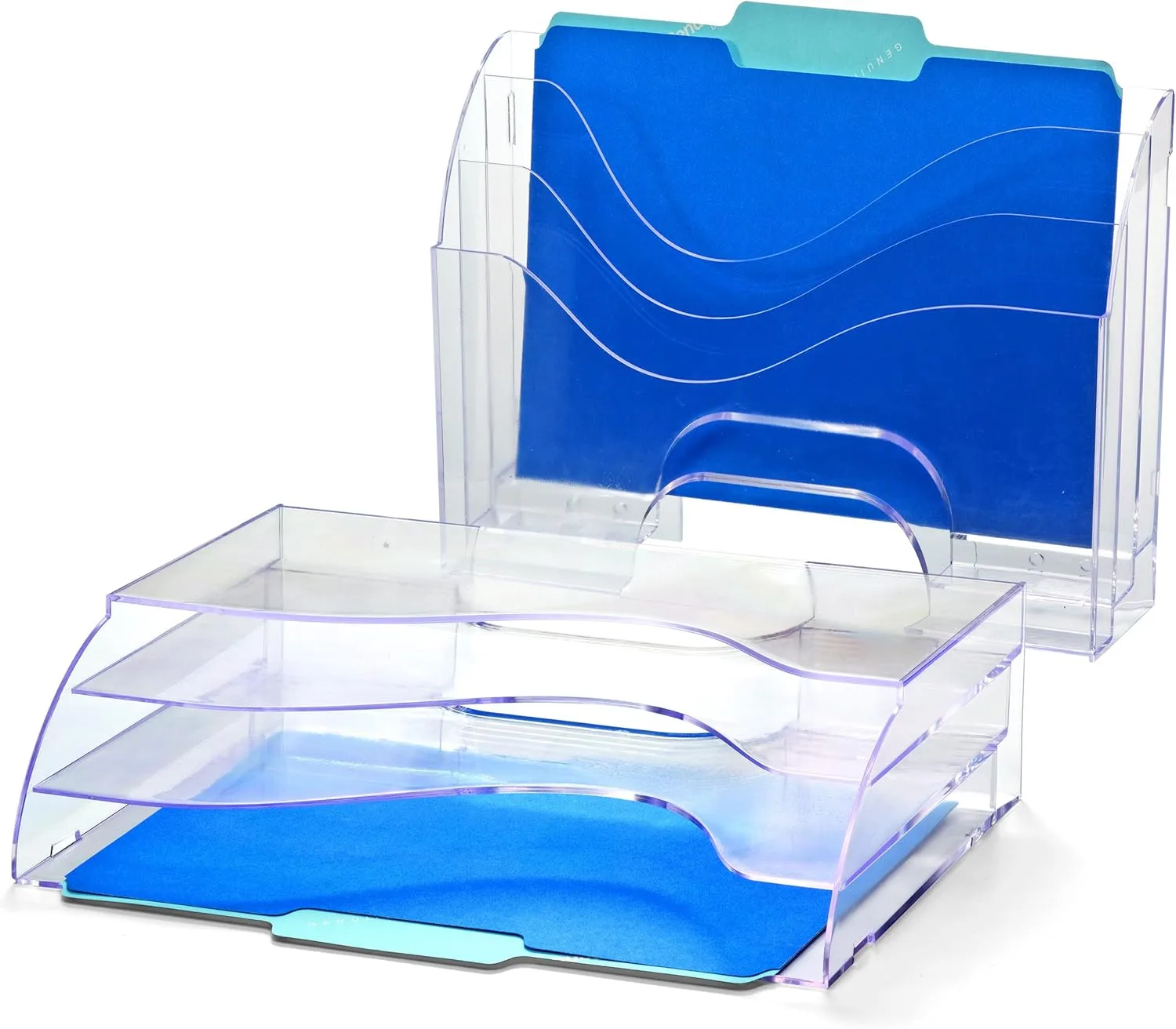 Officemate 22904 Desktop Paper File Organizer, 3-Tier, Clear