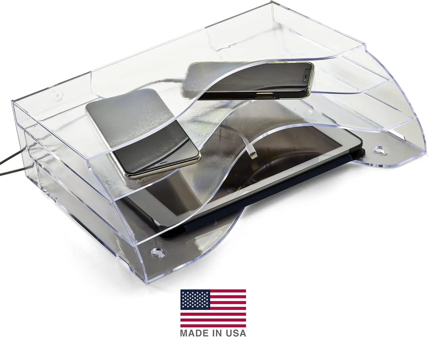 Officemate 22904 Desktop Paper File Organizer, 3-Tier, Clear