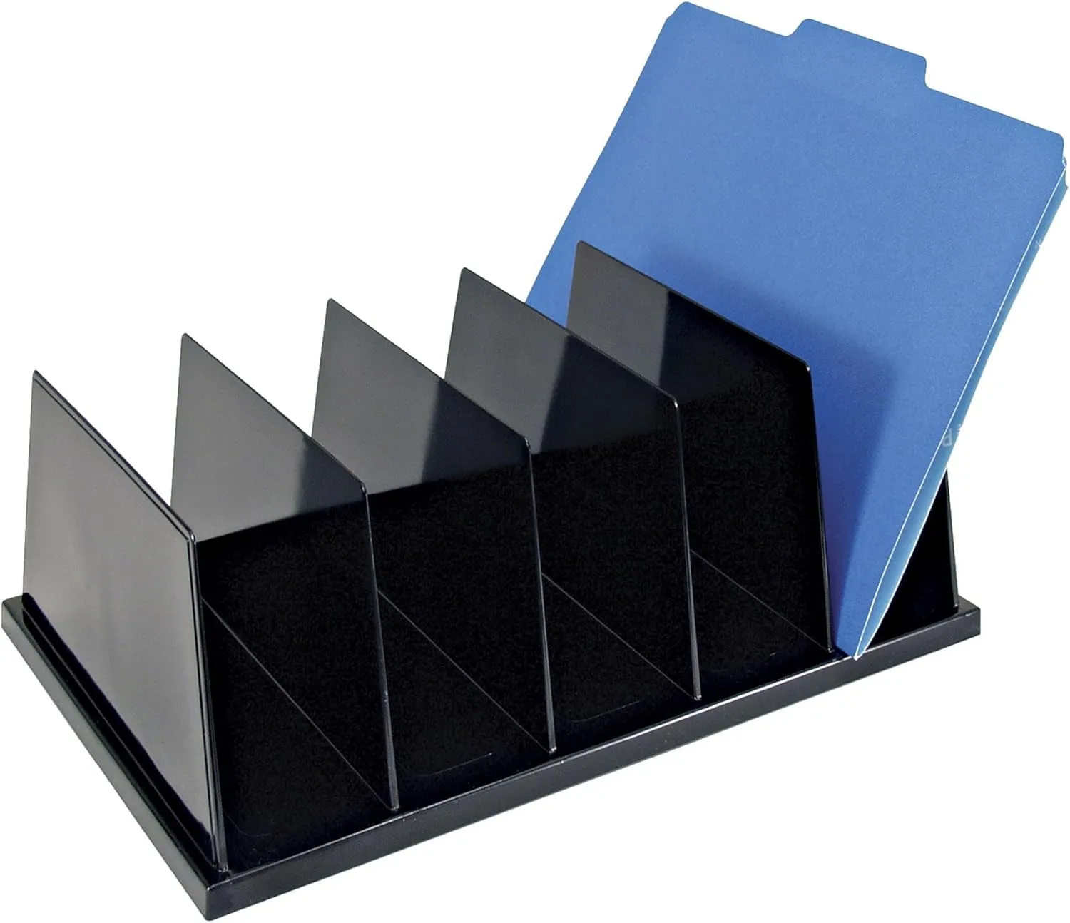 Officemate Large Sorter, 5 Compartments, 9 x 13 1/2 x 5 Inches, Black (21222)