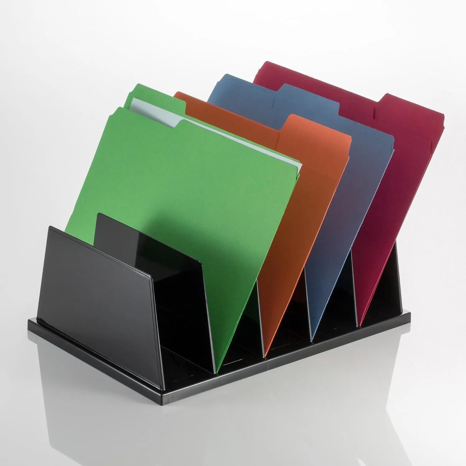 Officemate Large Sorter, 5 Compartments, 9 x 13 1/2 x 5 Inches, Black (21222)