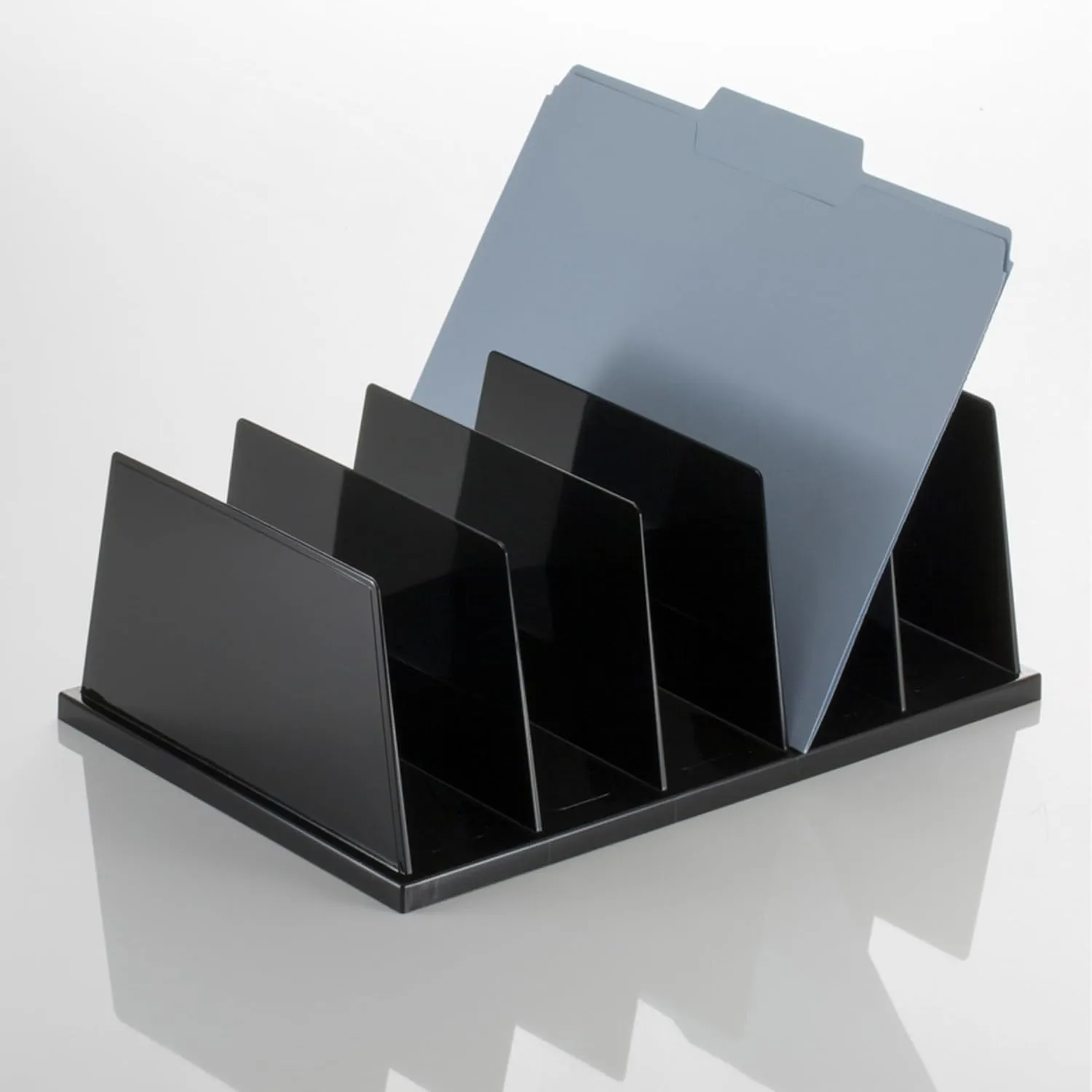 Officemate Large Sorter, 5 Compartments, 9 x 13 1/2 x 5 Inches, Black (21222)