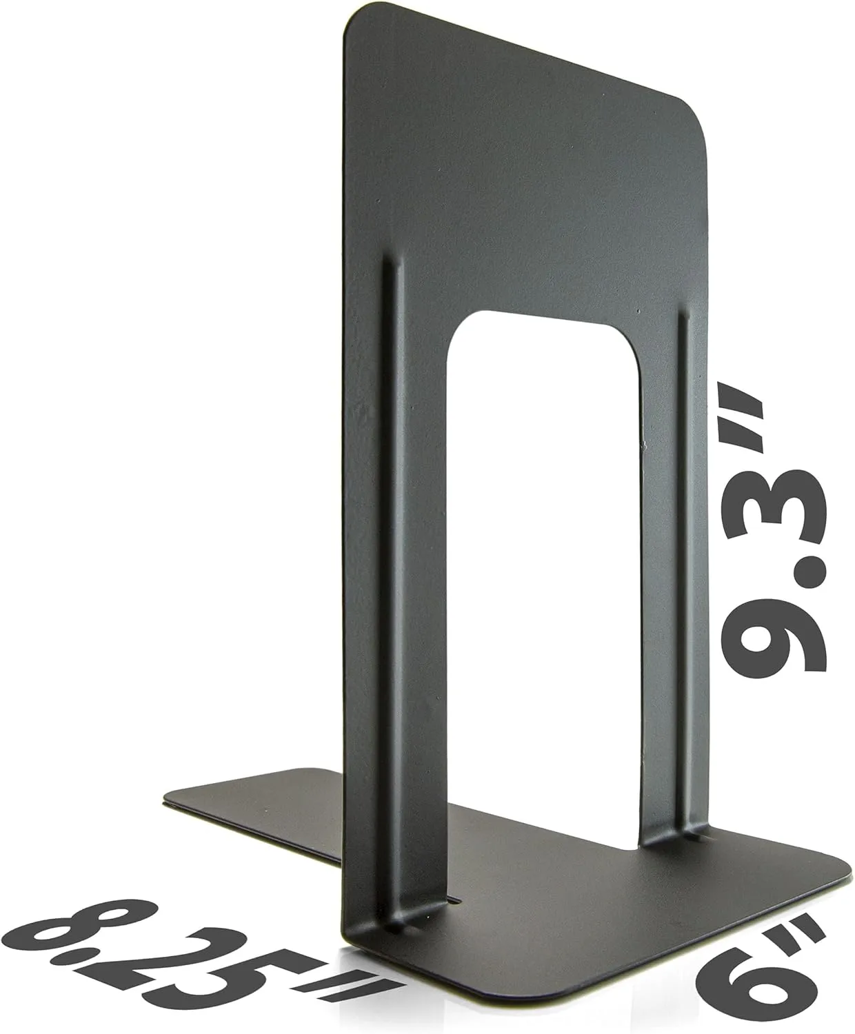 Officemate Non-Skid Bookends, 9”, Non-Skid Base, Chip Proof Enamel Coating (93051)