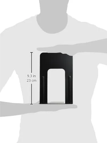 Officemate Non-Skid Bookends, 9”, Non-Skid Base, Chip Proof Enamel Coating (93051)